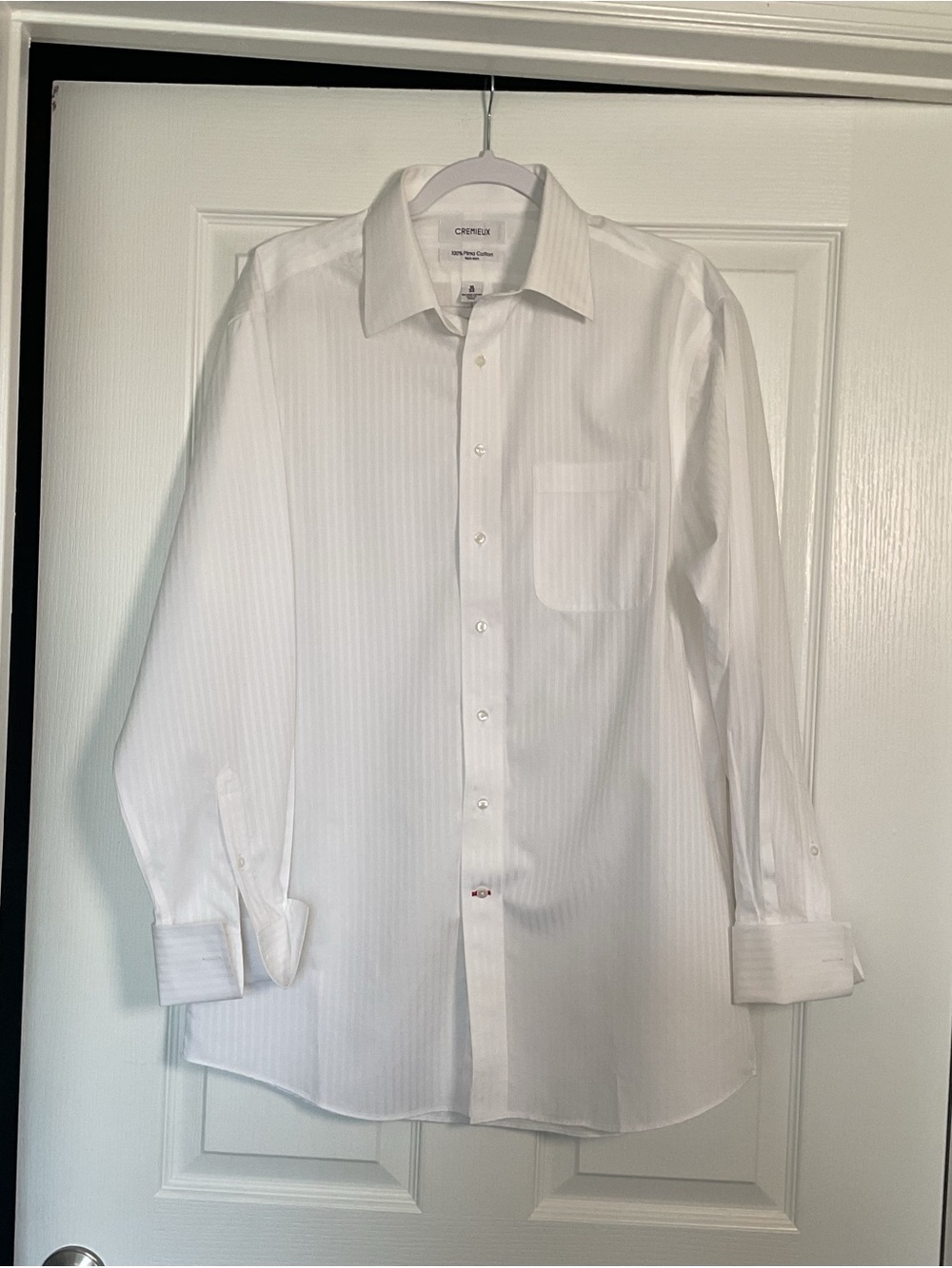 Daniel Cremieux White Men's Dress Shirt - Subtle Stripe